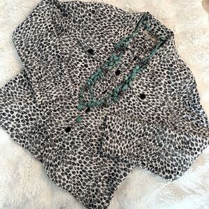 Petite Large J Bee Leopard Print Black and White Jacket
